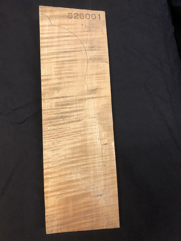 メープル裏板表面