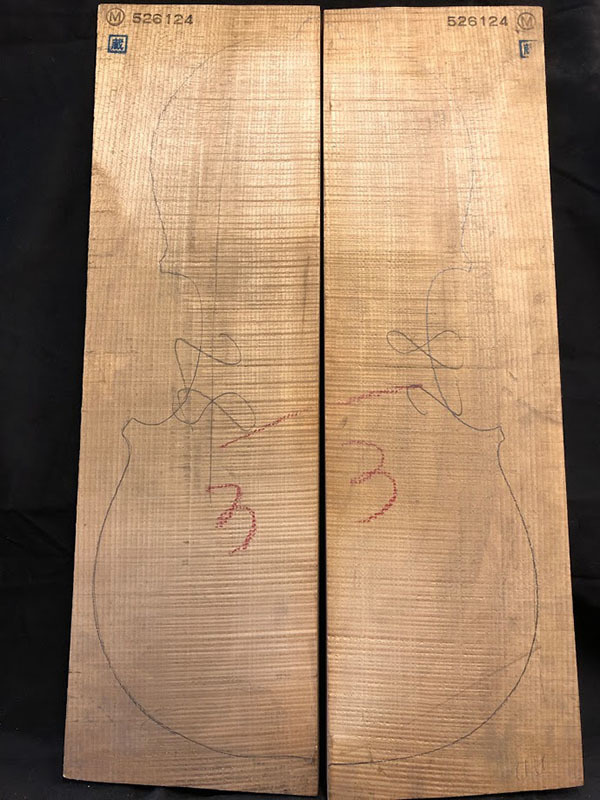 メープル裏板表面