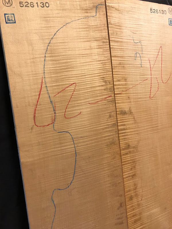 メープル裏板表面