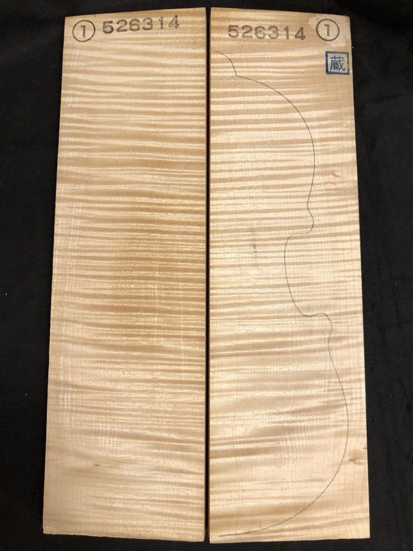 メープル裏板表面